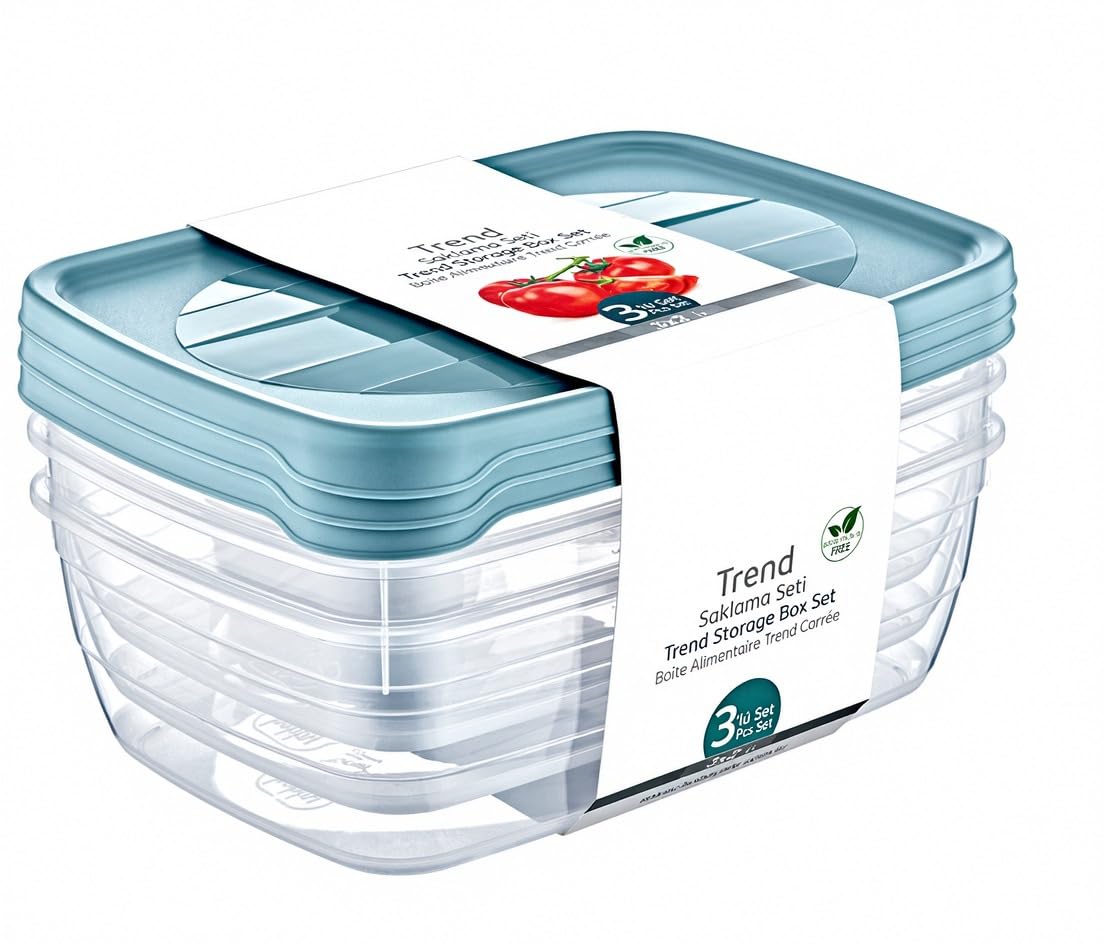 Pliable Living Plastic Food Storage Containers | Transparent Rectangular Food Saver Boxes With Airtight Lids | Microwave Safe Ki