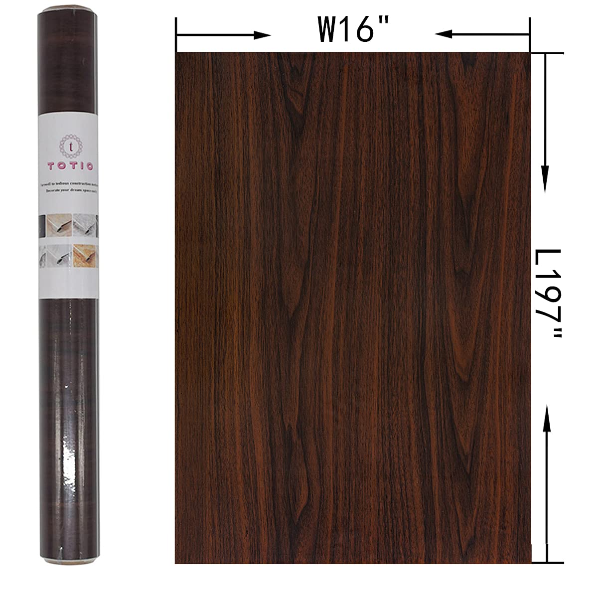 Dark Brown Wood Grain Wallpaper Faux Walnut Wood Contact Paper Self-adhesive Wood Stickers for Furniture Waterproof Wallpaper Pe