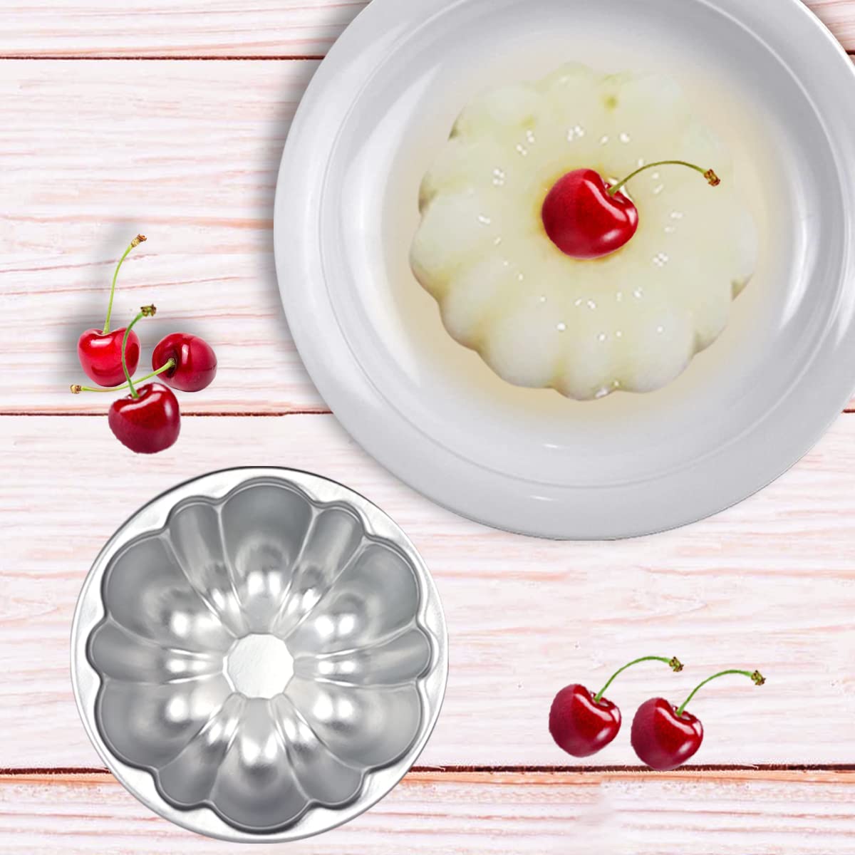 Weilan Egg Tart Molds Flower Shape Pudding Pan Cupcake Muffin Cups Aluminum Alloy Cake Tartlets Nonstick For Steaming And Baking