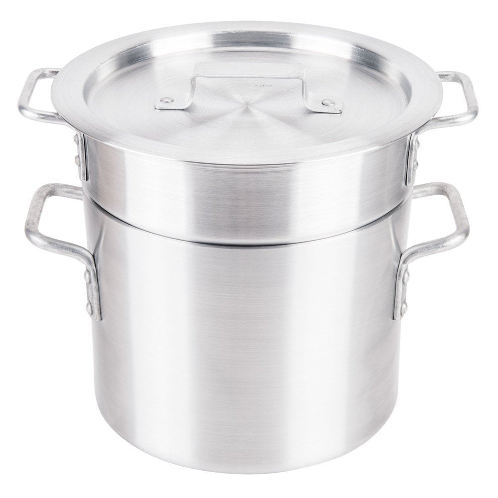 Royal Industries Double Boiler With Lid, 8 Qt, 9'' X 7.3'' Ht, Aluminum, Commercial Grade - Nsf Certified