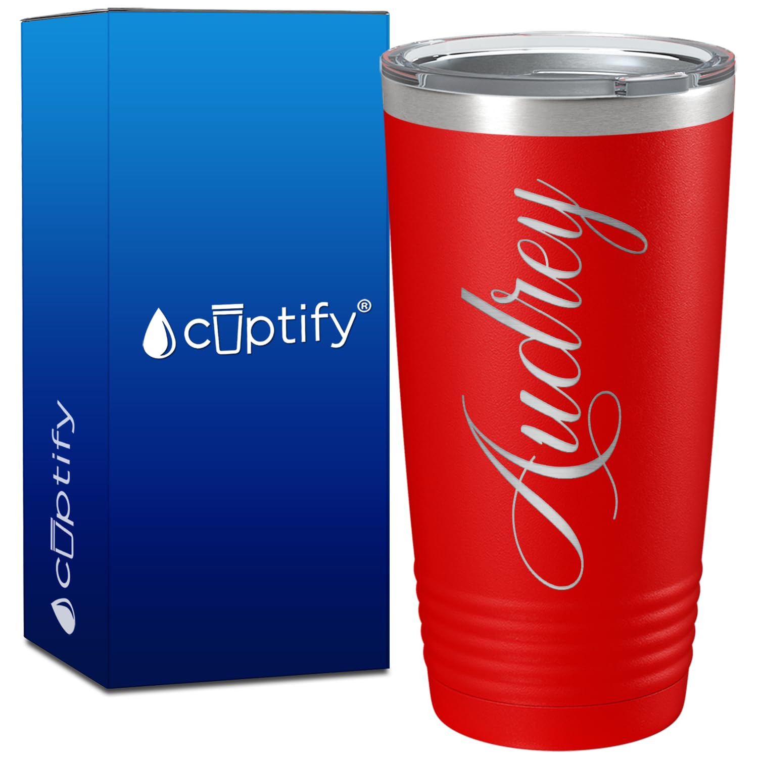 Personalized Tumblers 20 Oz With Lid Your Name Laser Engraved On Red Matte Customized Cup Gift Stainless Steel Vacuum Insulated