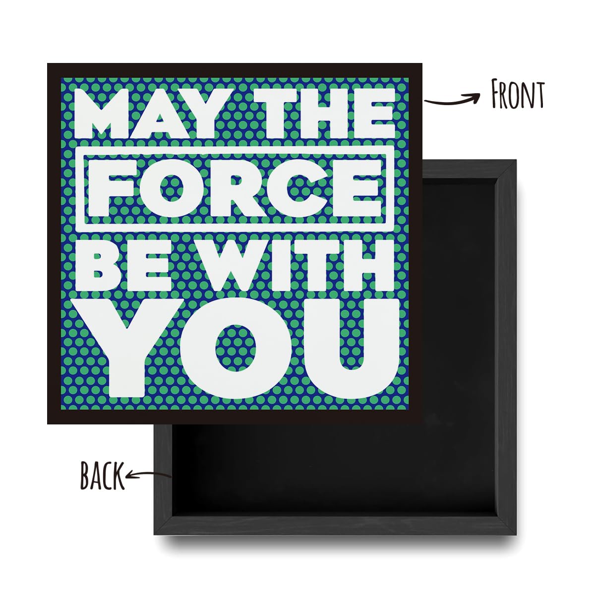 Funny Office Decor May The Force BE with You Wooden Box Sign Home Office Desk Decor for Men Women, Office Shelf Cubicle Table Wa