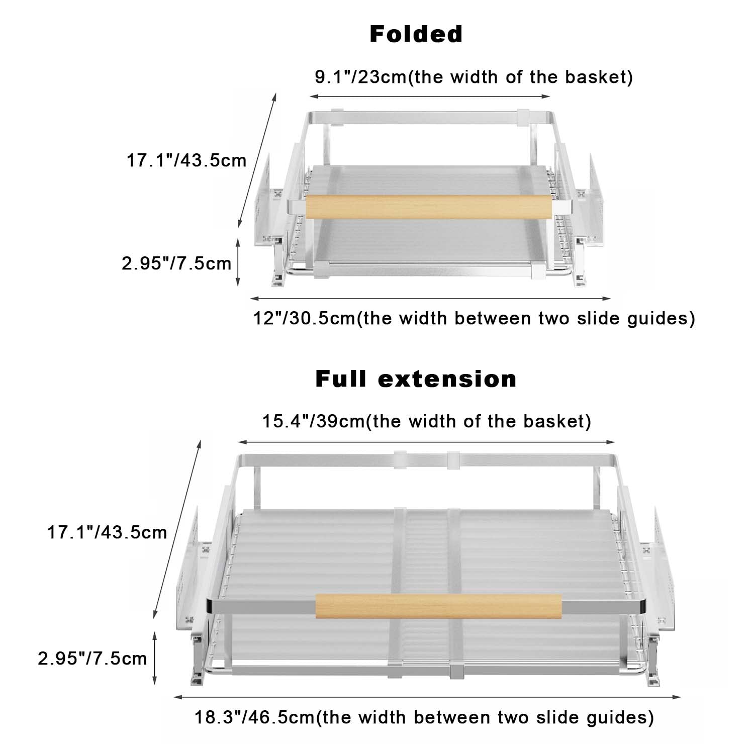 Wejipp Pull Out Cabinet Organizer Expendable Slide Out Pantry Organizer Shelves Heavy Duty Stainless Steel Storage Shelf For Kit