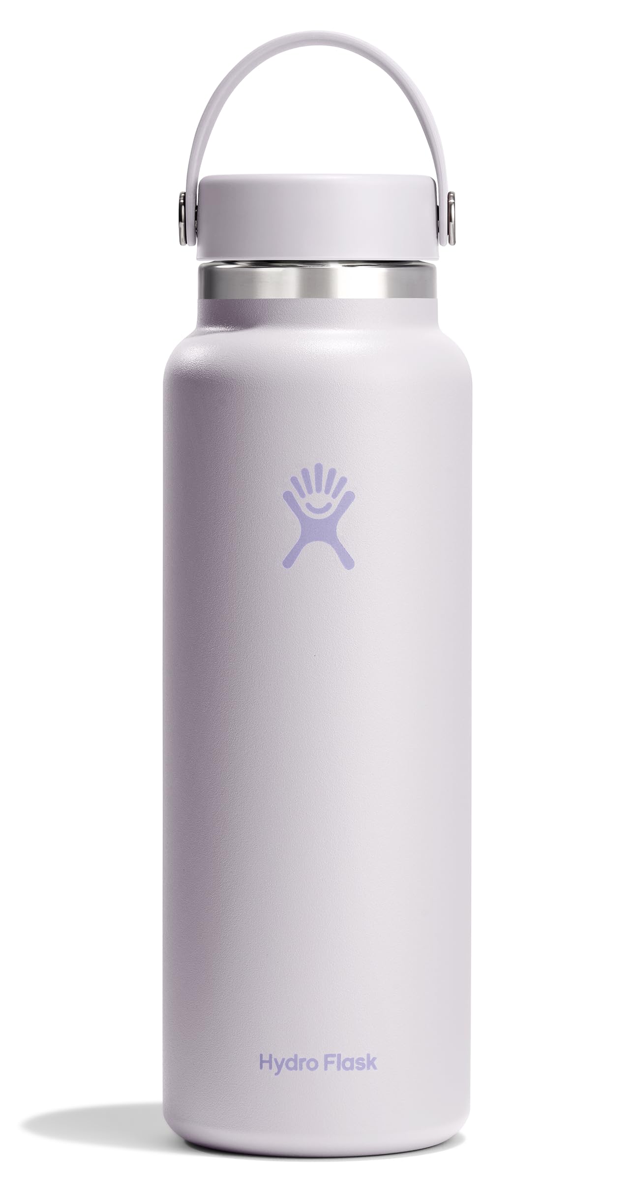 Hydro Flask Water Bottle - Insulated Stainless Steel - Wide Mouth Flex Lid, Non Spill, Leakproof and Refillable in 40 Oz Cloud P