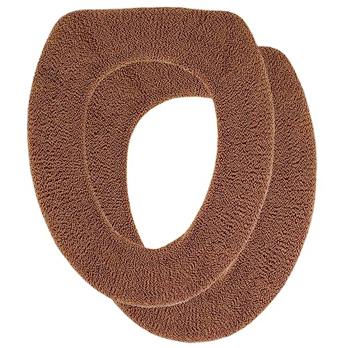 Warm-N-Comfy Soft Toilet Seat Cover - Plush & Thick Fabric Toilet Seat Warmer For Round & Elongated 14X18'' Toilet Seats - Reusa