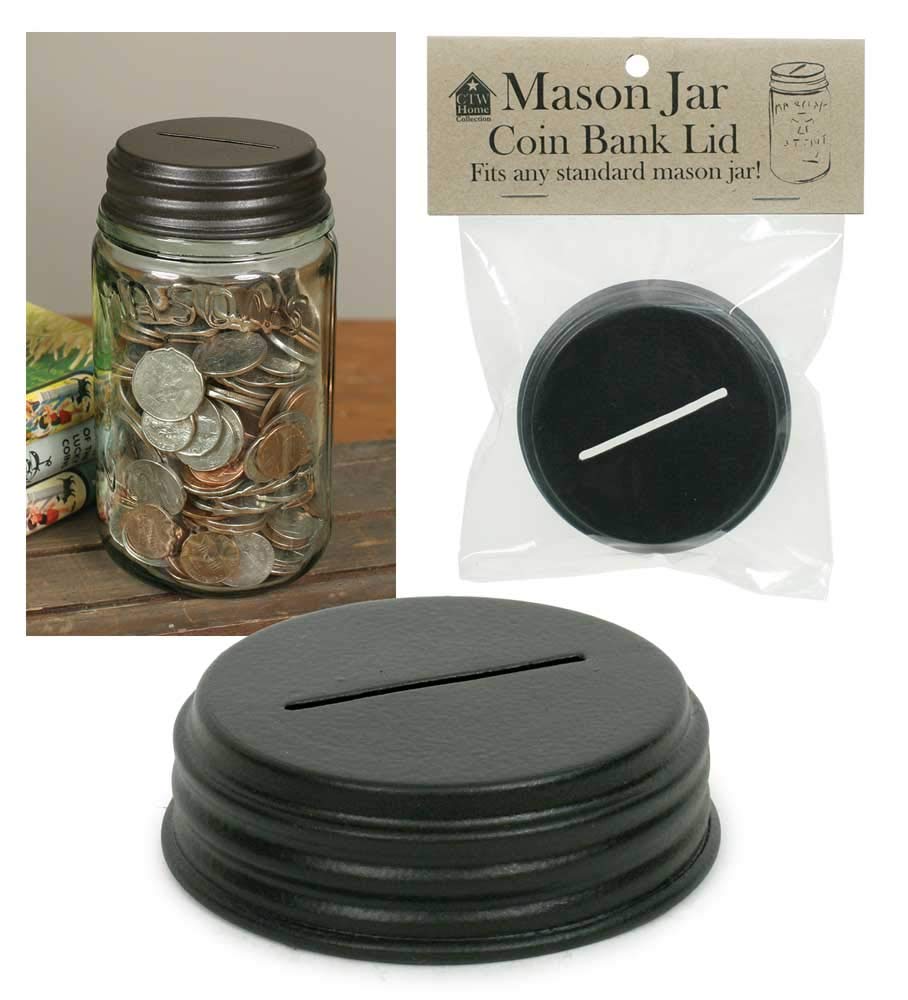 Mason Jar Coin Bank Lid - Box Of 4