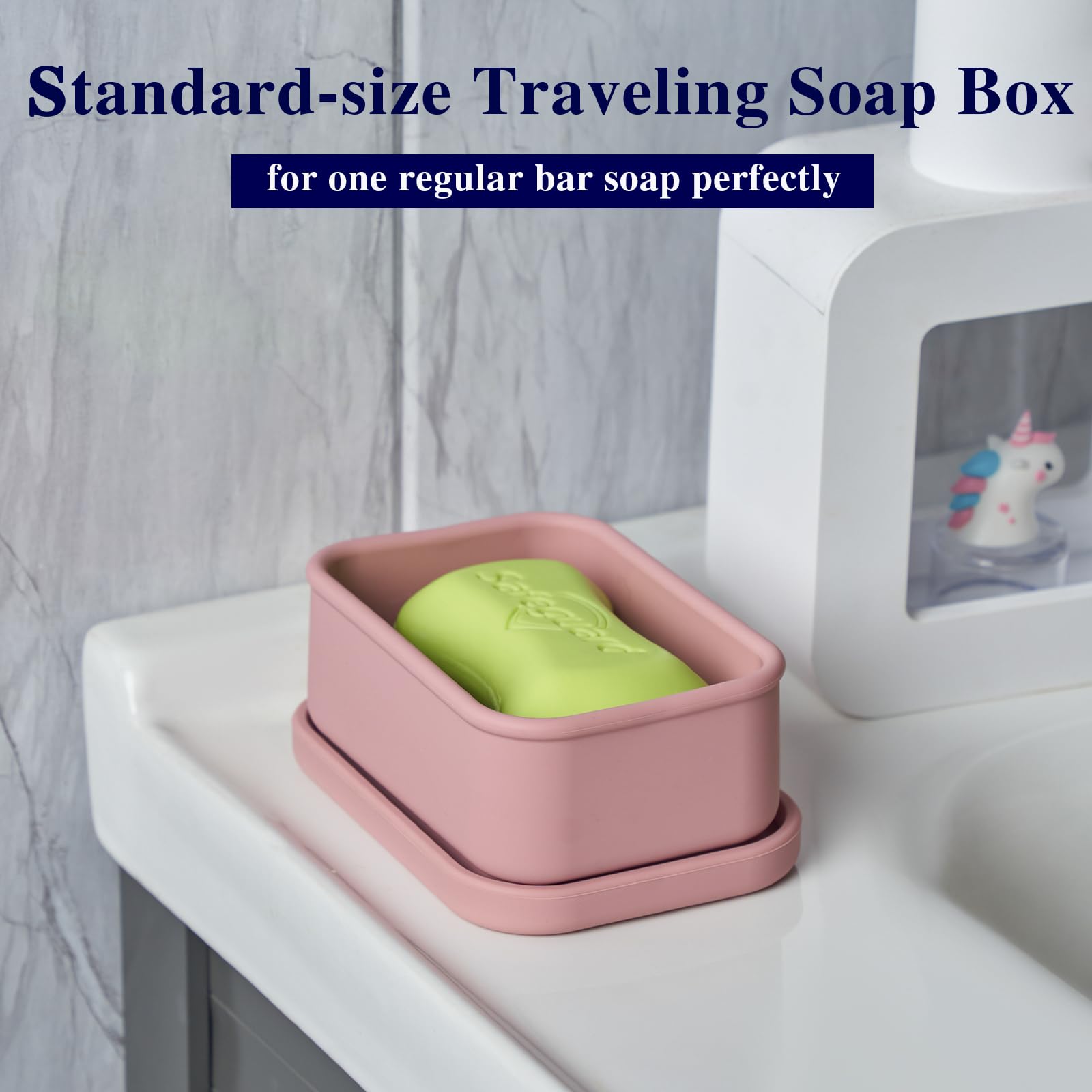 Leak Proof Silicone Traveling Soap Case With Draining Layer, Travel Size Toiletry, Portable Soap Container For One Regular Bar S