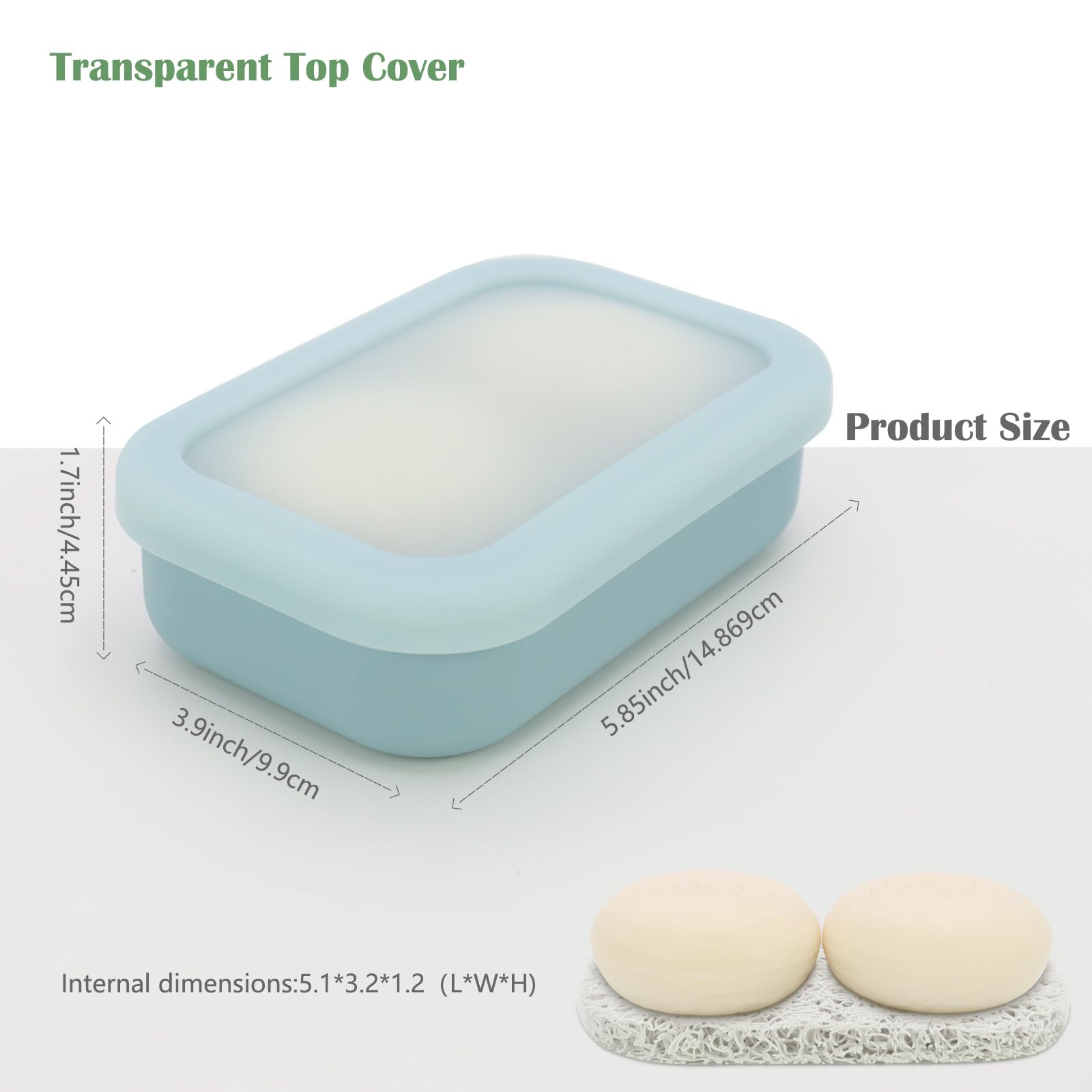Olamar Solid Shampoo Bar Holder,Silicone Travel Soap Case,Enhanced Leak Proof Soap Container With Drainage Layer Soap Holder, Su