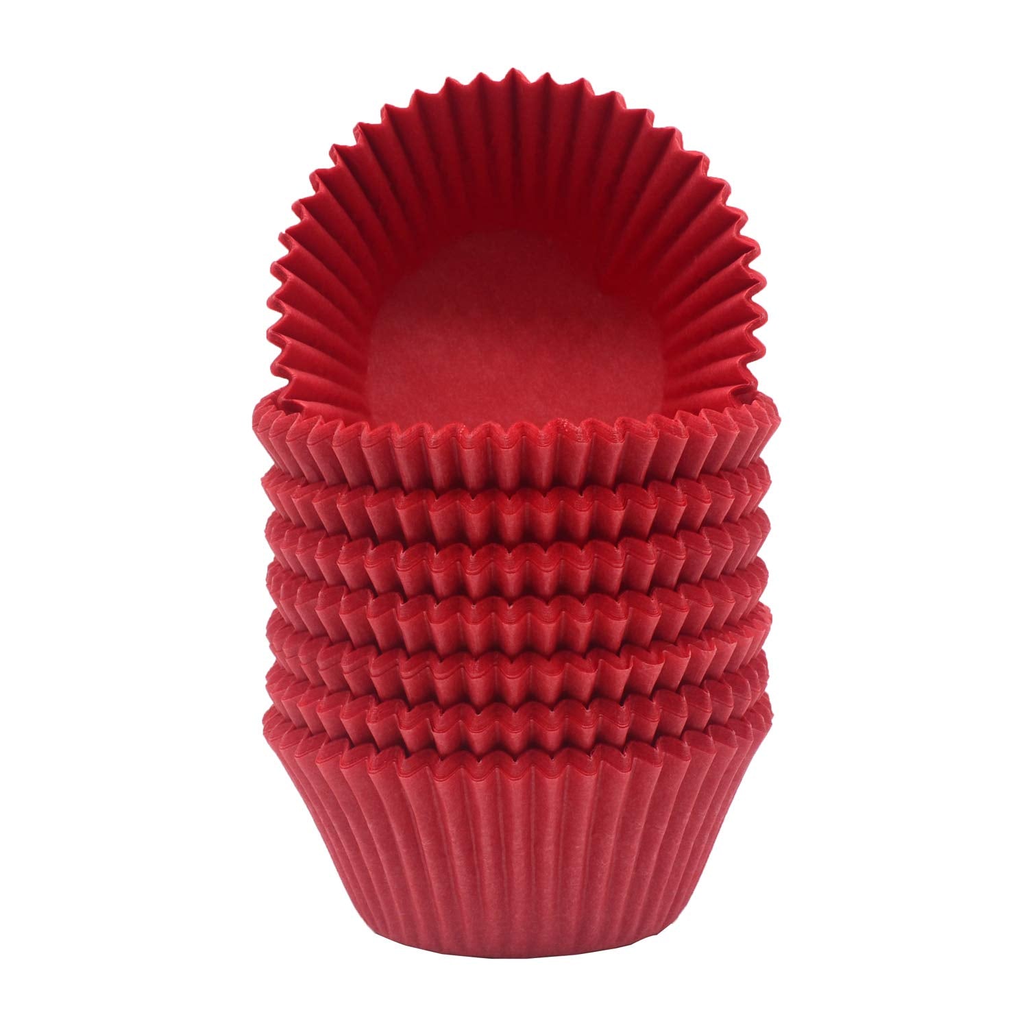 Mombake Premium Red Greaseproof Cupcake Liners Muffin Paper Baking Cups Standard Size, 200-Count