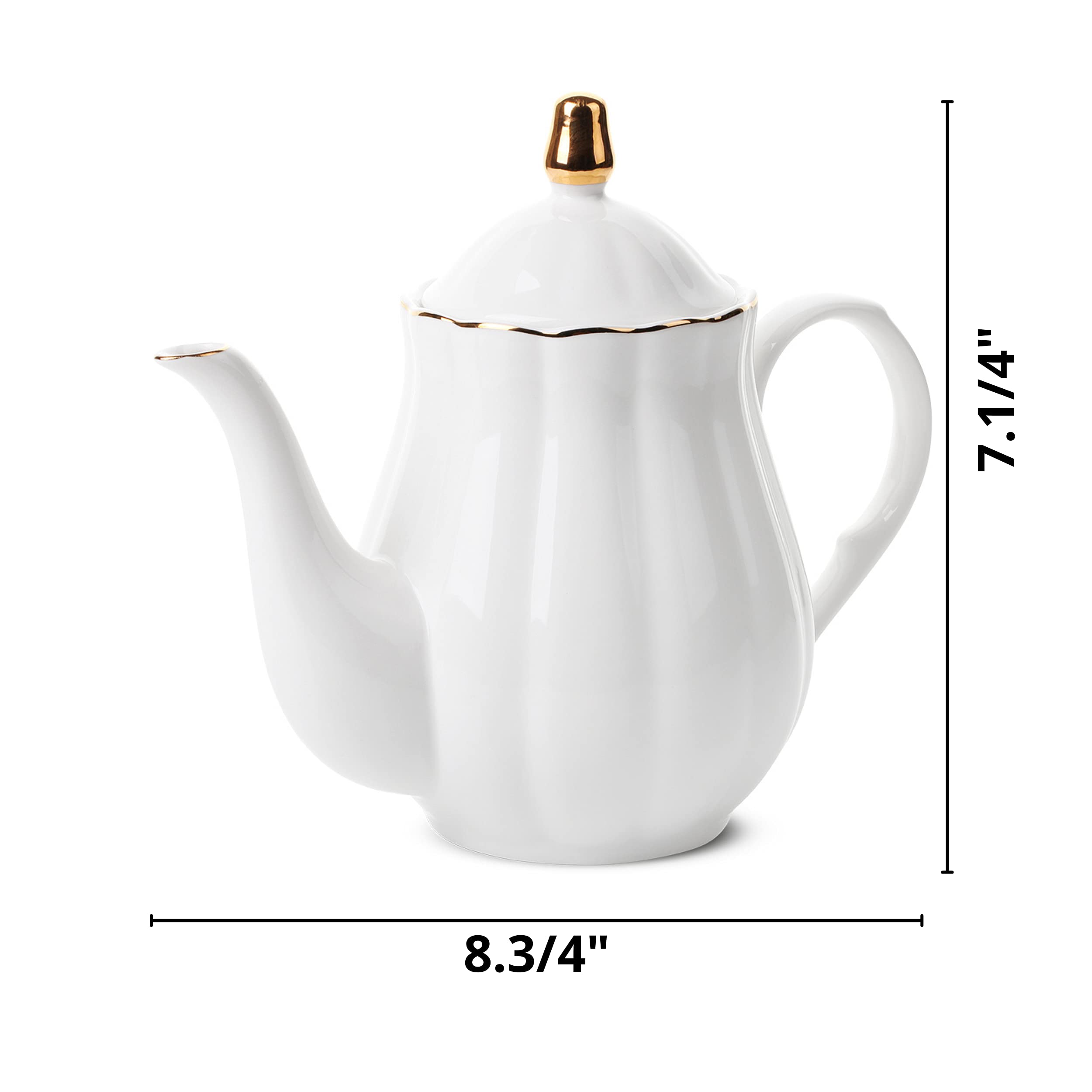 Btat- Porcelain Tea Pot With Stainless Steel Infuser, 32 Oz, Tea Pot Ceramic Teapot, Teapots Ceramic Tea Pot With Removable Stai