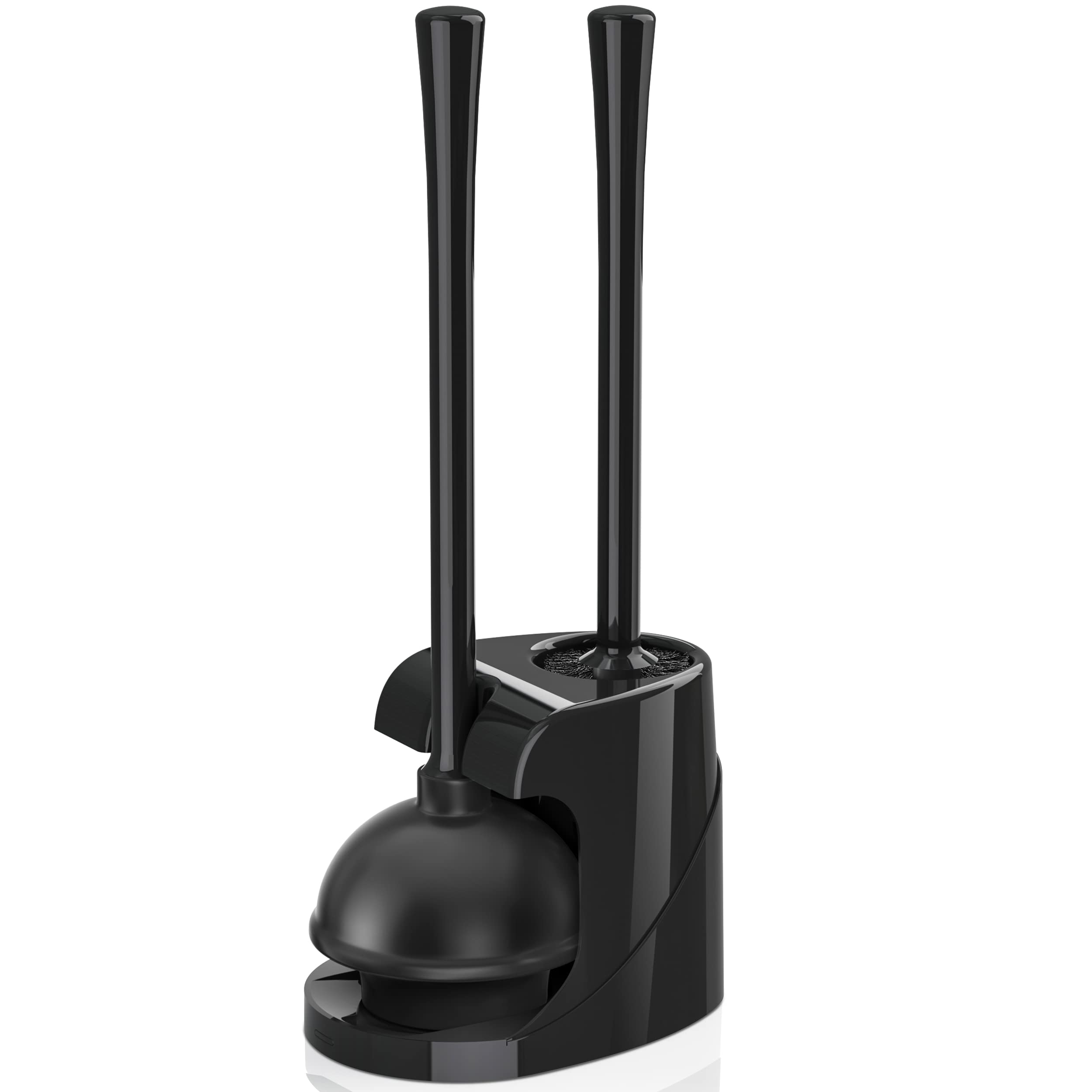 Toilet Plunger And Brush, Bowl Brush And Heavy Duty Toilet Plunger Set With Ventilated Holder, 2-In-1 Bathroom Cleaning Combo Wi