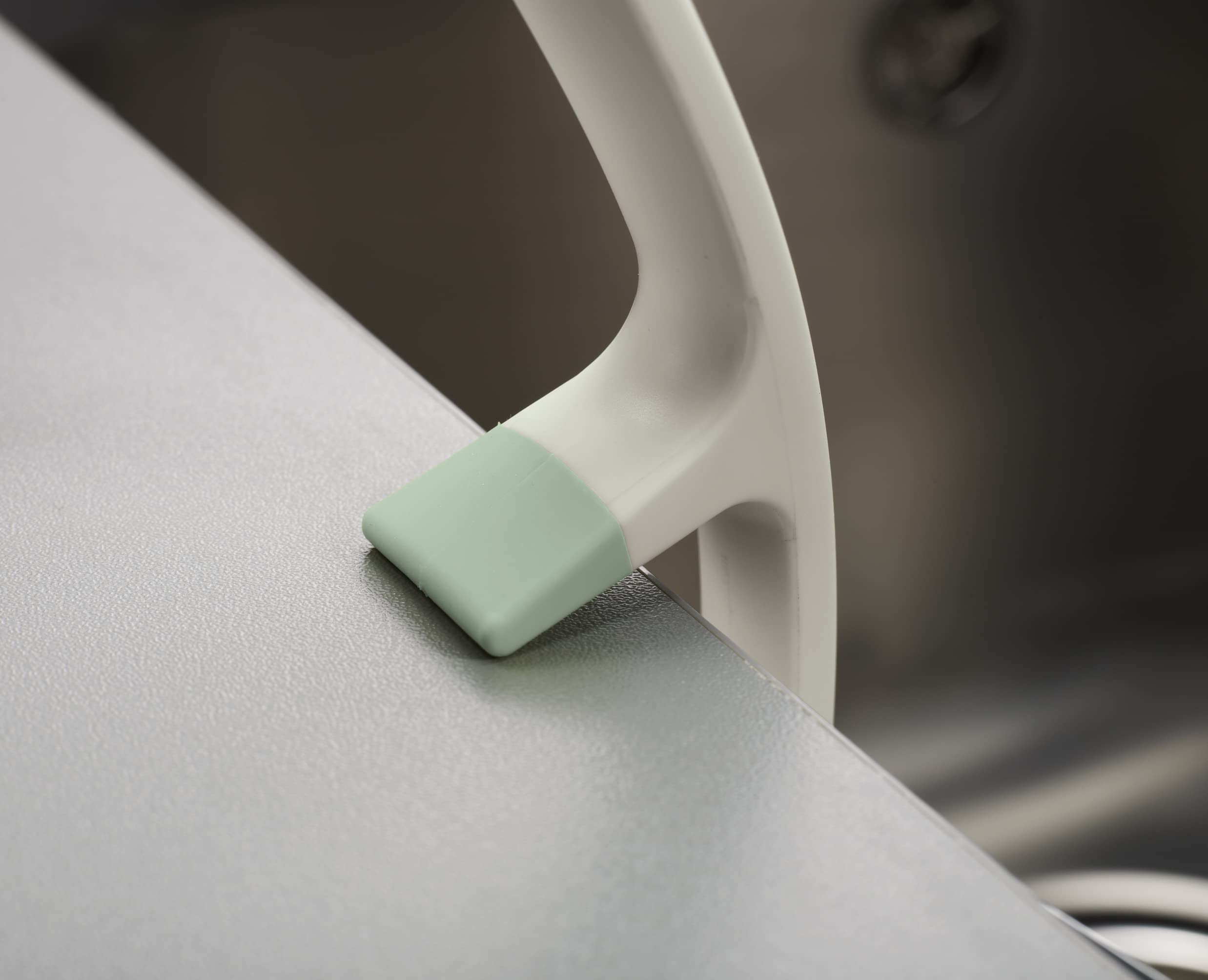 Joseph Joseph Edge Dish Brush, Integrated Sink Rest, Light Stone/Sage, Model 851651, Polypropylene, 1 EA