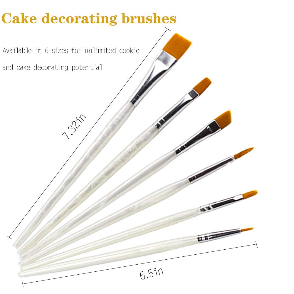 Cookie Decorating Supplies,Cake Sugar Icing Cookie Tools Including 1 Acrylic Cookie Turntable,6 Cookie Decoration Brushes,1 Anti