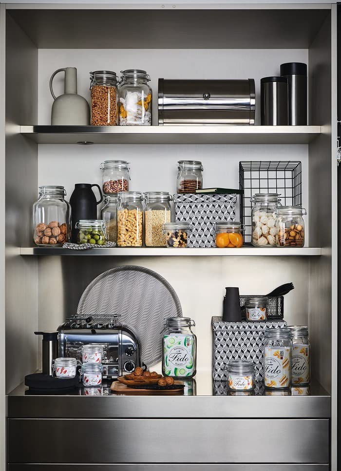 Bormioli Rocco Fido Glass Square Jar, 3 Liter