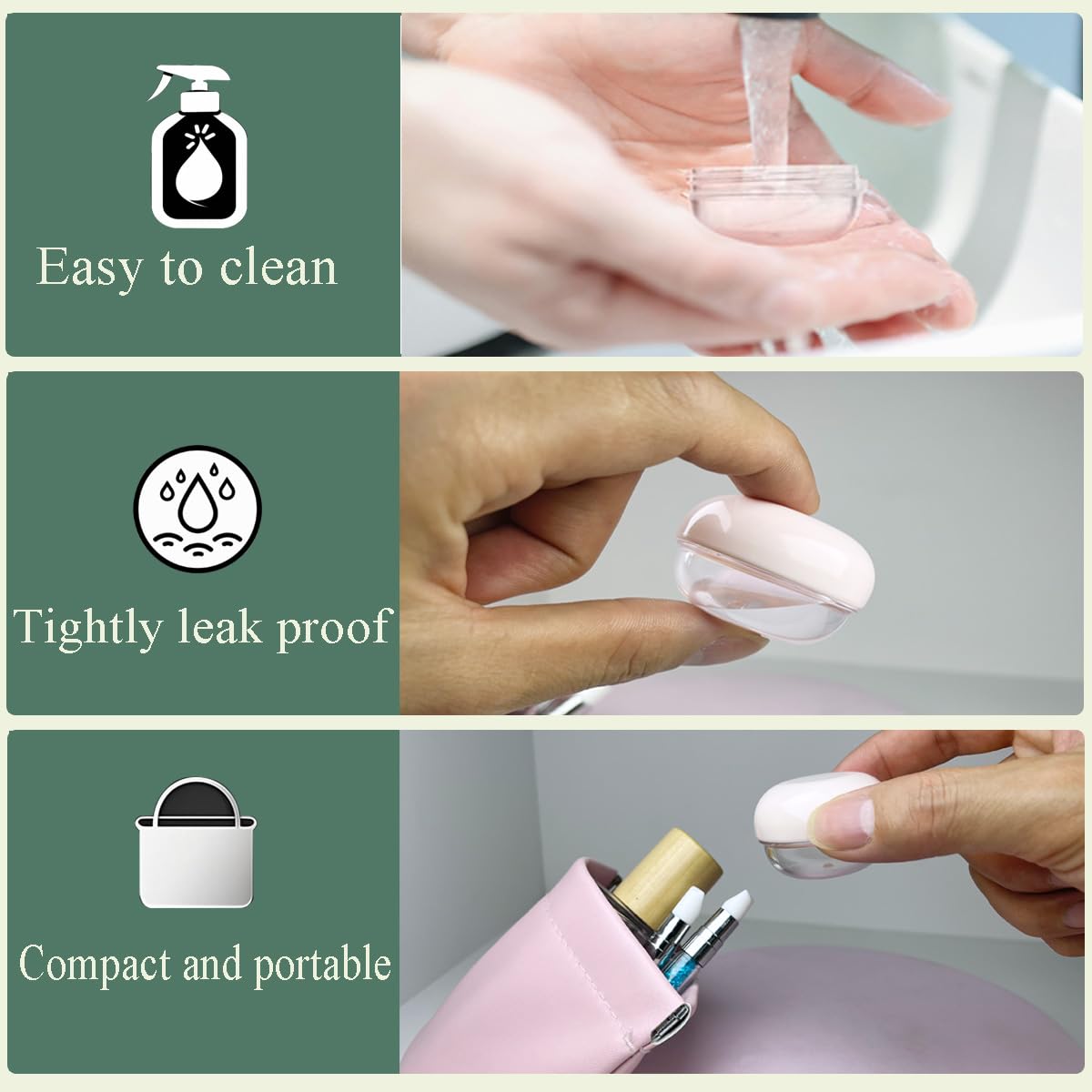 5 Pcs 10Ml Small Travel Containers - Convenient Travel Jars For Creams, Travel Lotion Container, Travel Makeup Containers Essent