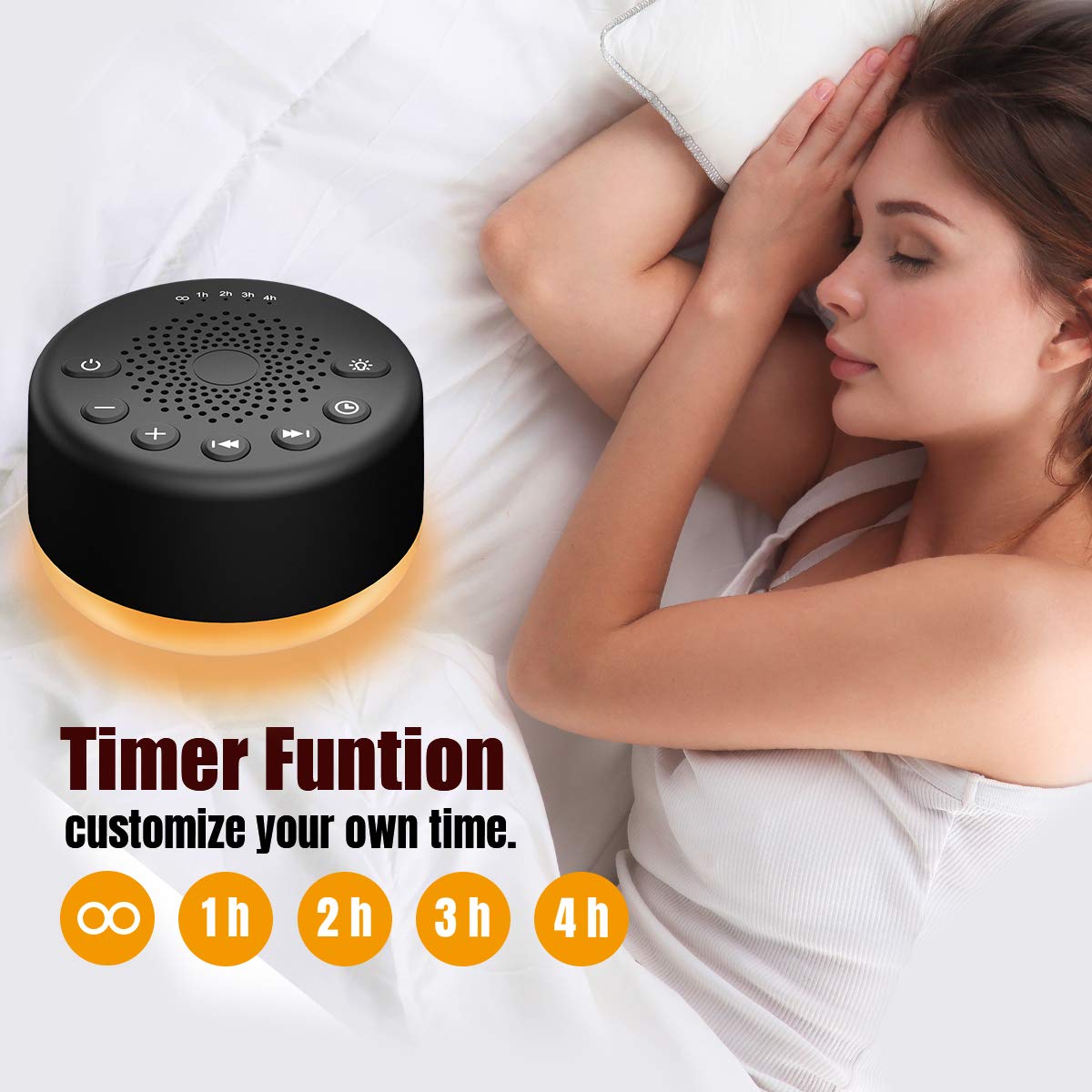 Sound Machine Easysleep White Noise Machine With 25 Soothing Sounds And Night Lights With Memory Function 32 Levels Of Volume An