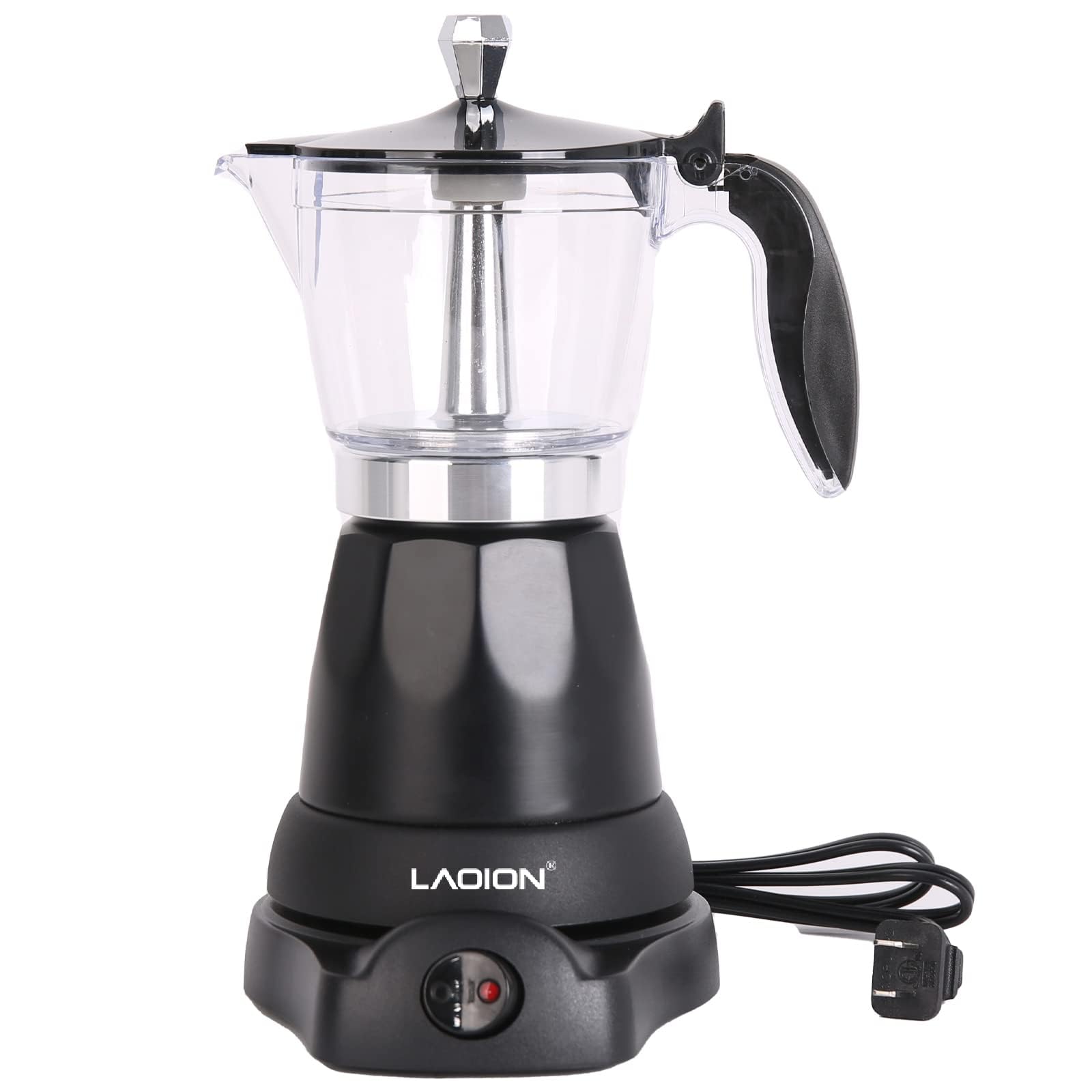 Laoion Cuban Coffee Maker, 6 Cup Electric Espresso Coffee Maker, 300Ml Portable Cafeteras Electricas Modernas, Electric Moka Pot