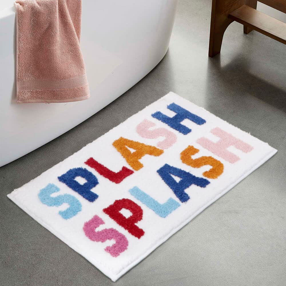 Haiwaoo Bath Mats For Bathroom, 32''  20'' Non Slip Bath Rugs, Soft And Absorbent Bathroom Rugs, Funny Bathroom Decor Machine Wa