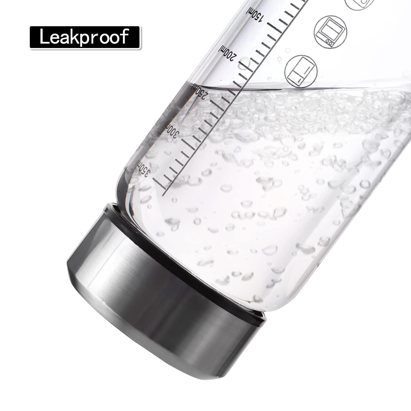 Tongrang-Life 12Oz Glass Water Bottle,Glass Shaker Bottle,0.15In/3.8Mm Thick Glass,Small Wide Mouth Glass Water Bottle With Lid,