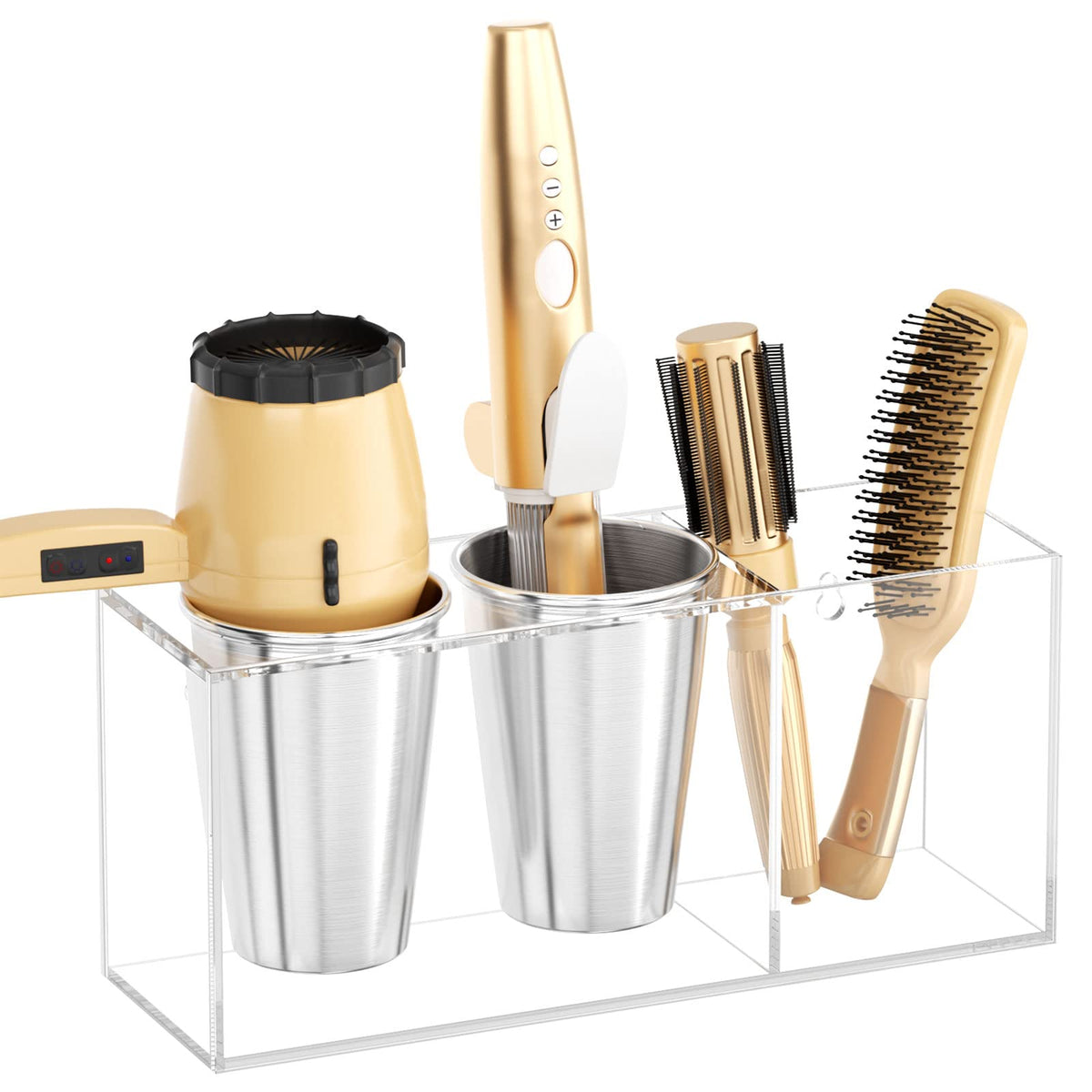 Niubee Hair Dryer Holder, Hair Tool Organizer Wall Mount, Blow Dryer Holder Cabinet Door, Bathroom Styling And Hot Tools Organiz