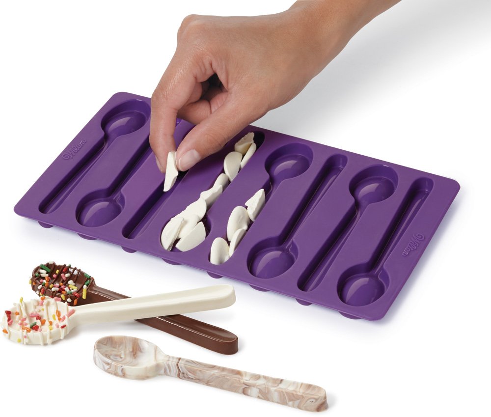 Wilton Spoon-Shaped Silicone Candy Mold, Purple, Model 2115-0229, Ideal for Baking and Candy Making