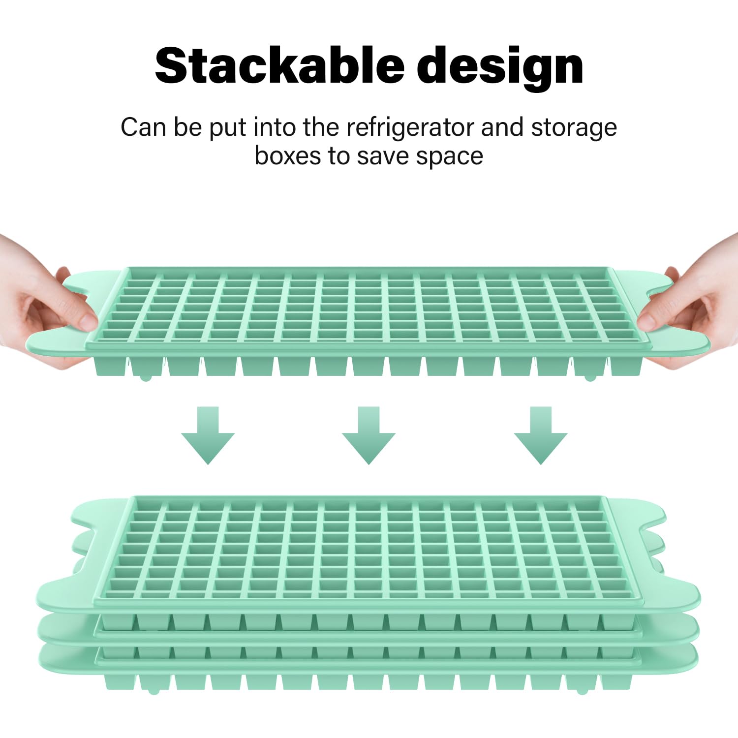 Mini Ice Cube Tray For Freezer: Fddbi Small Ice Trays For Freezer With Bin - 135  4Pcs Easy Release Nugget Ice Tray - Crushed Ic