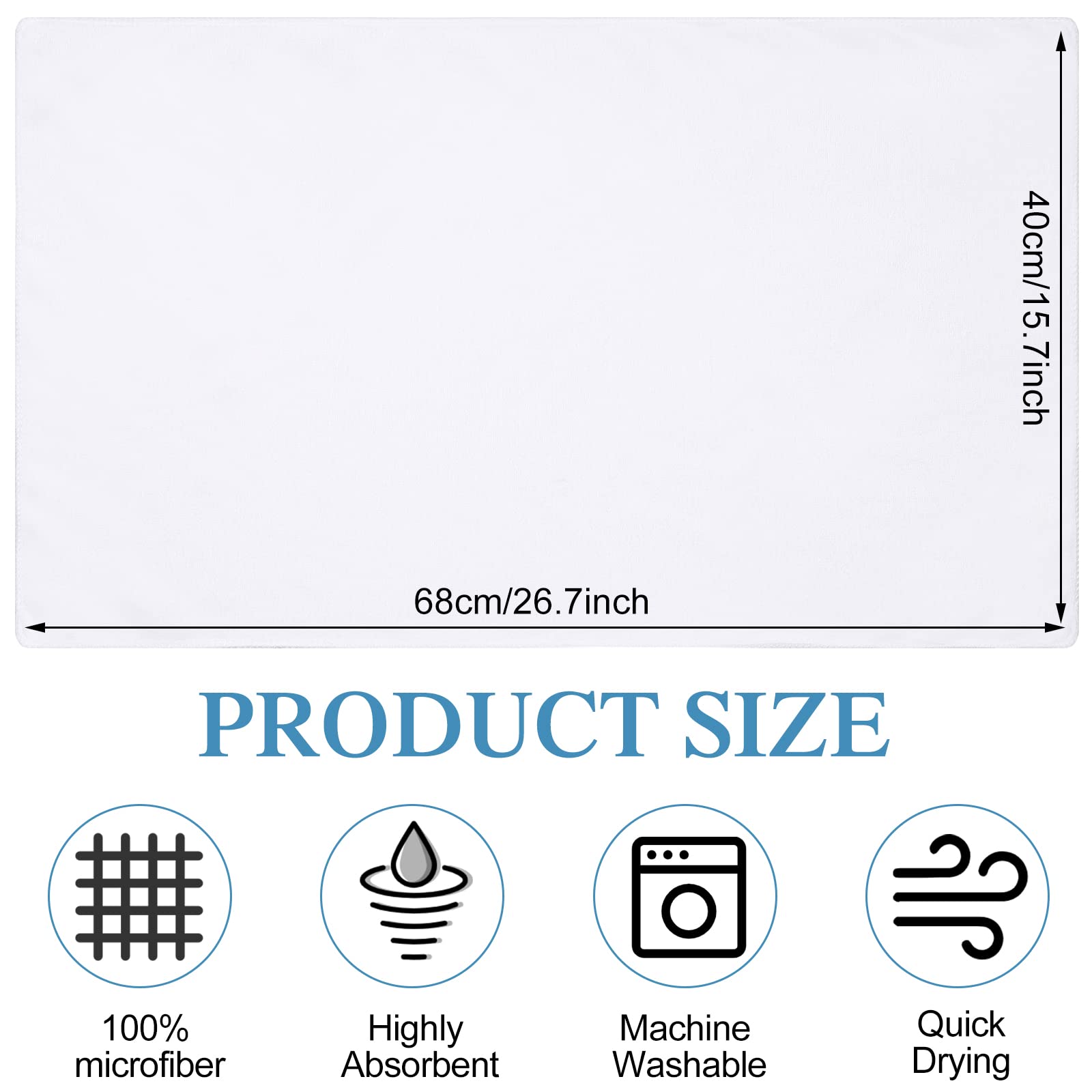 Moukeren 72 Pack White Salon Hand Towels Microfiber Absorbent Resistant 16 x 27 Hair Hand Towels Bulk Quick Dry for Salon Facial