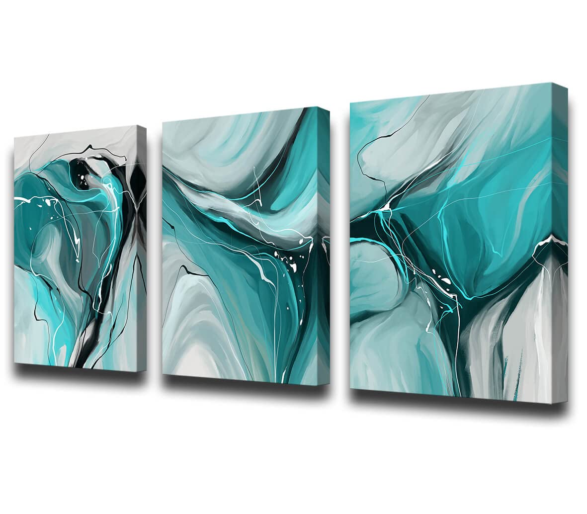 Canvas Painting Abstract Wall Art Teal Wall Art Living Room Canvas Wall Art Bedroom Wall Art Bathroom Wall Art Abstract Watercol