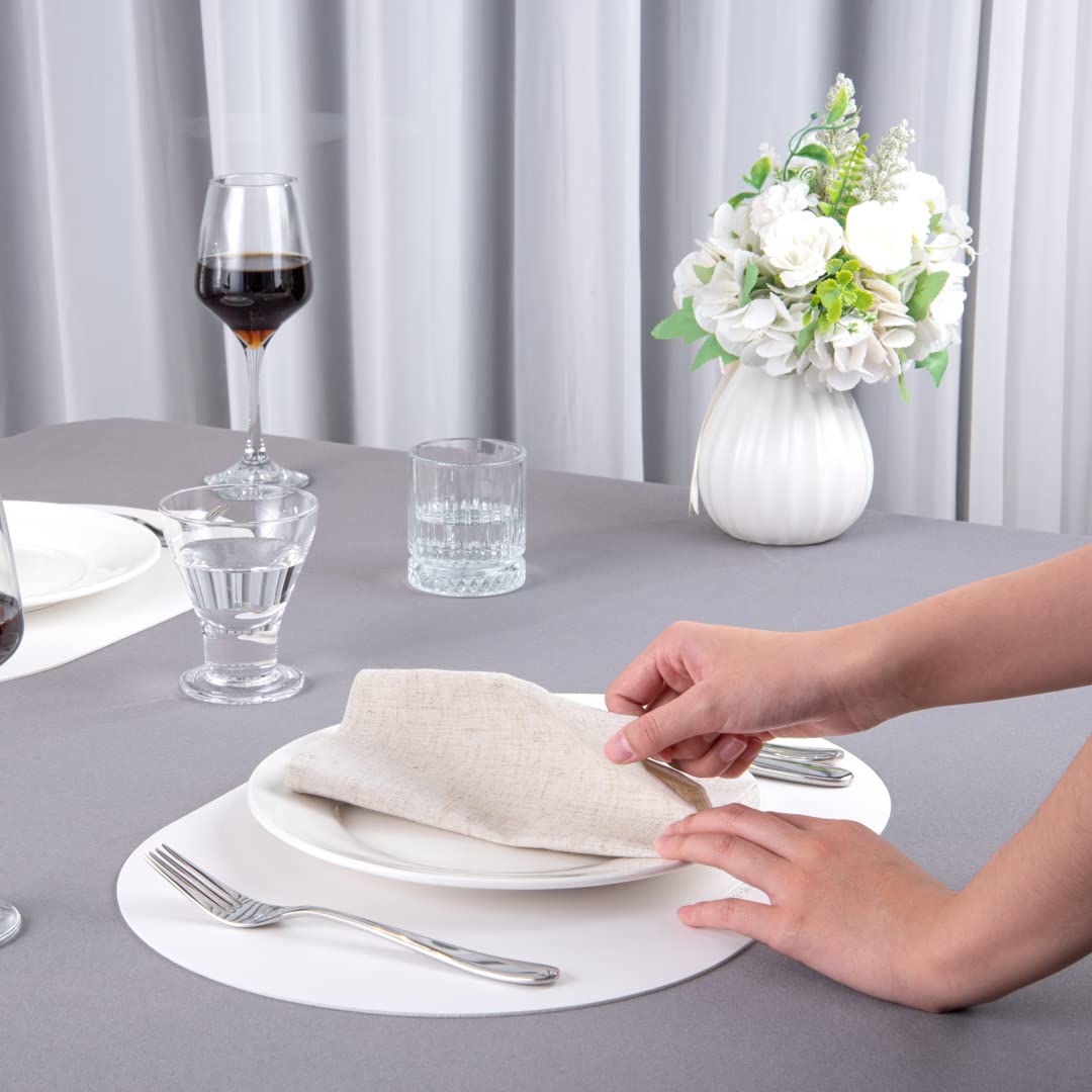 Restaurantware Oval White Vinyl Placemat - Embossed - 16'' X 12'' - 6 Count Box