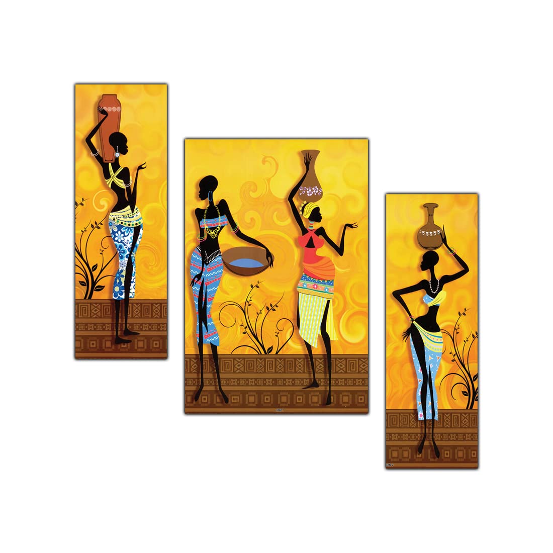 pnf Modern Abstract Art Set of 3 MDF Panel-0888-(MDF,Multicolour,18x12inch)