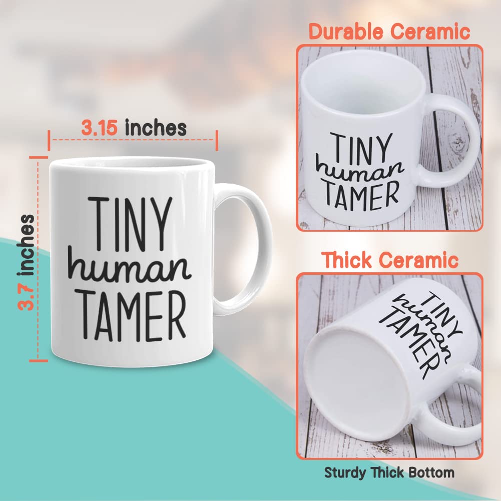 Bubble Hugs Preschool Teacher Coffee Mug 11 oz, Tiny Human Tamer Funny Gift Idea for Teaching Kindergarten Daycare School Apprec