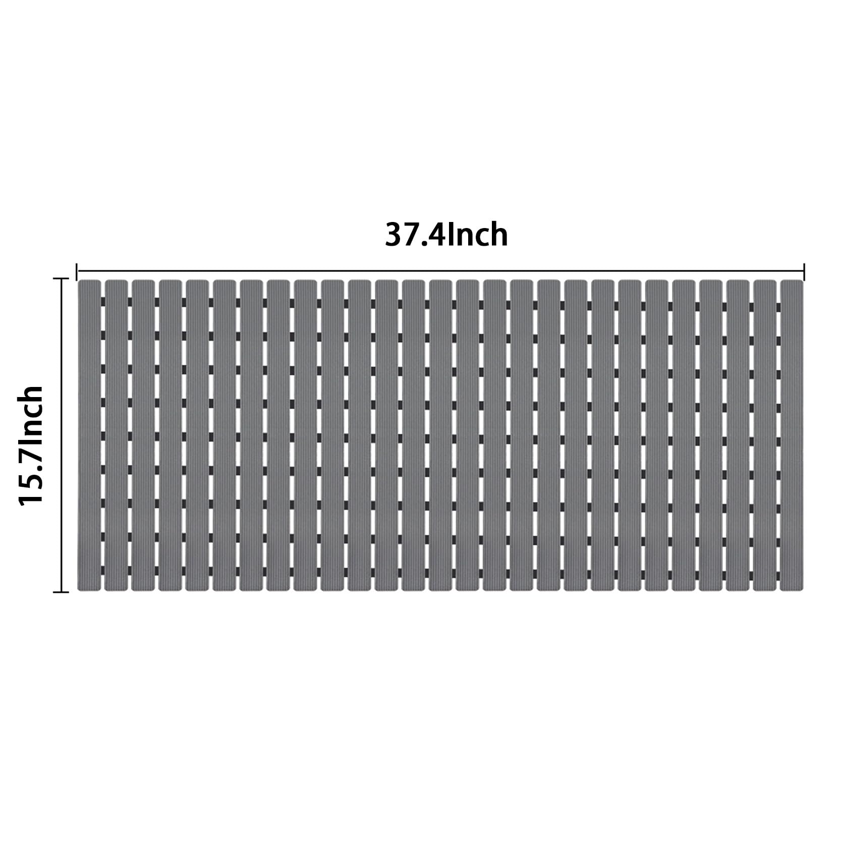 Bemiso Shower Mat Non Slip Bathtub Mat With Suction Cups And Drain Holes 37.4 X 15.7 Inch Bath Mat For Tub & Shower.Easy Dry,Eas