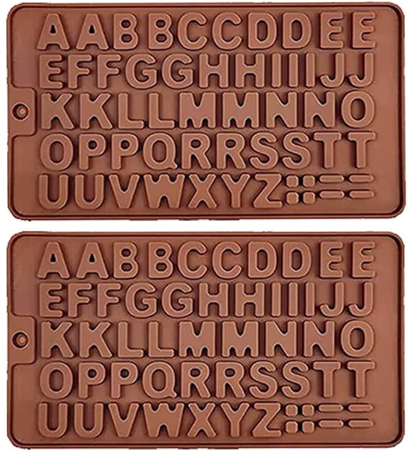 Letter Silicone Chocolate Mould Alphabet Silicone Molds 2Pcs Non-Stick Fondant Molds Perfect For Cake Decoration,Birthday Party