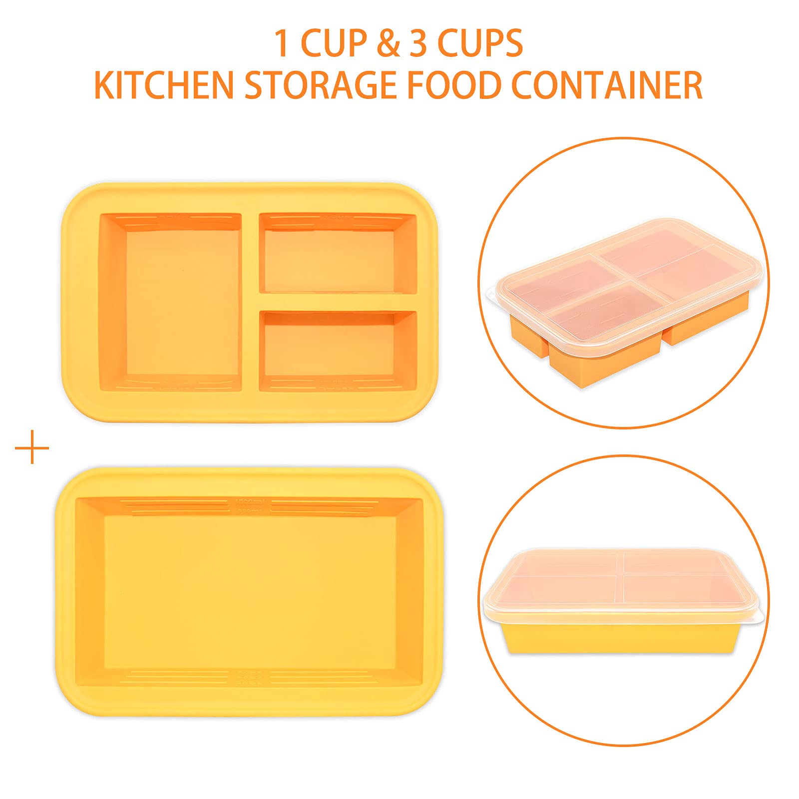 Soup Freezer Containers,Bongpuda Silicone Freezer Trays With Lid,Easy-Release,Reusable Freezer Storage Containers,For Freezing A