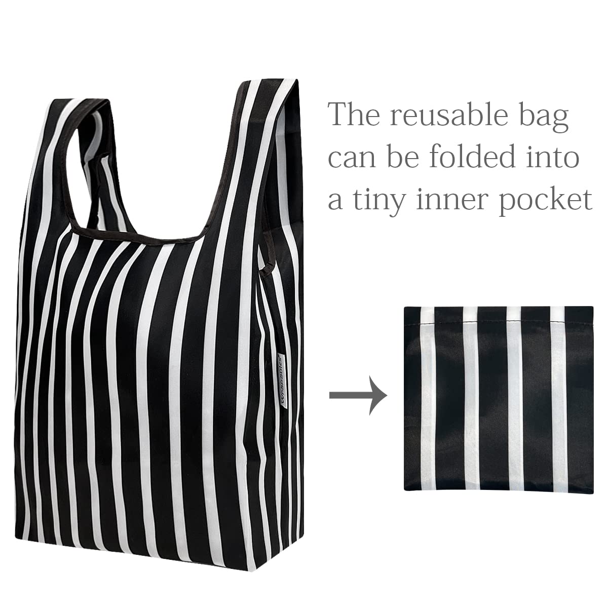 Wrapables Jolibag Collection Reusable Shopping Bag (Set Of 2), Stripes