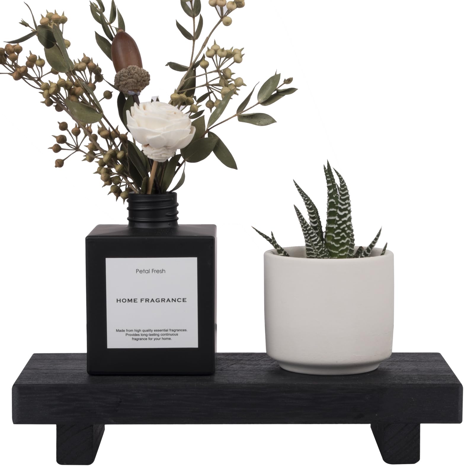 Small Wood Tray Pedestal Stand Farmhouse Bathroom Decor Decorative Wooden Riser Kitchen Soap Dish Holder For Vanity, Counter, Si