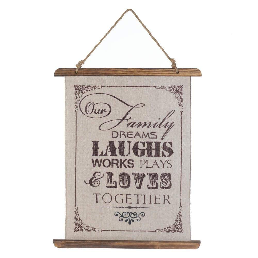 Zings & Thingz 57074193 Family Linen Wall Decor, Cream