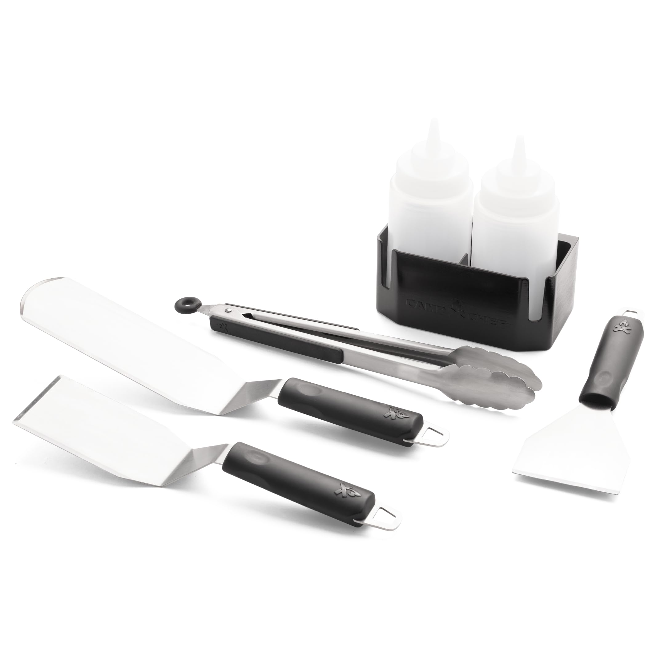 Camp Chef Griddle Essentials Kit - Flat-Top Griddle Accessories Include 2 Grill Spatulas, Grilling Tongs, Grill Scraper, 2 Squee