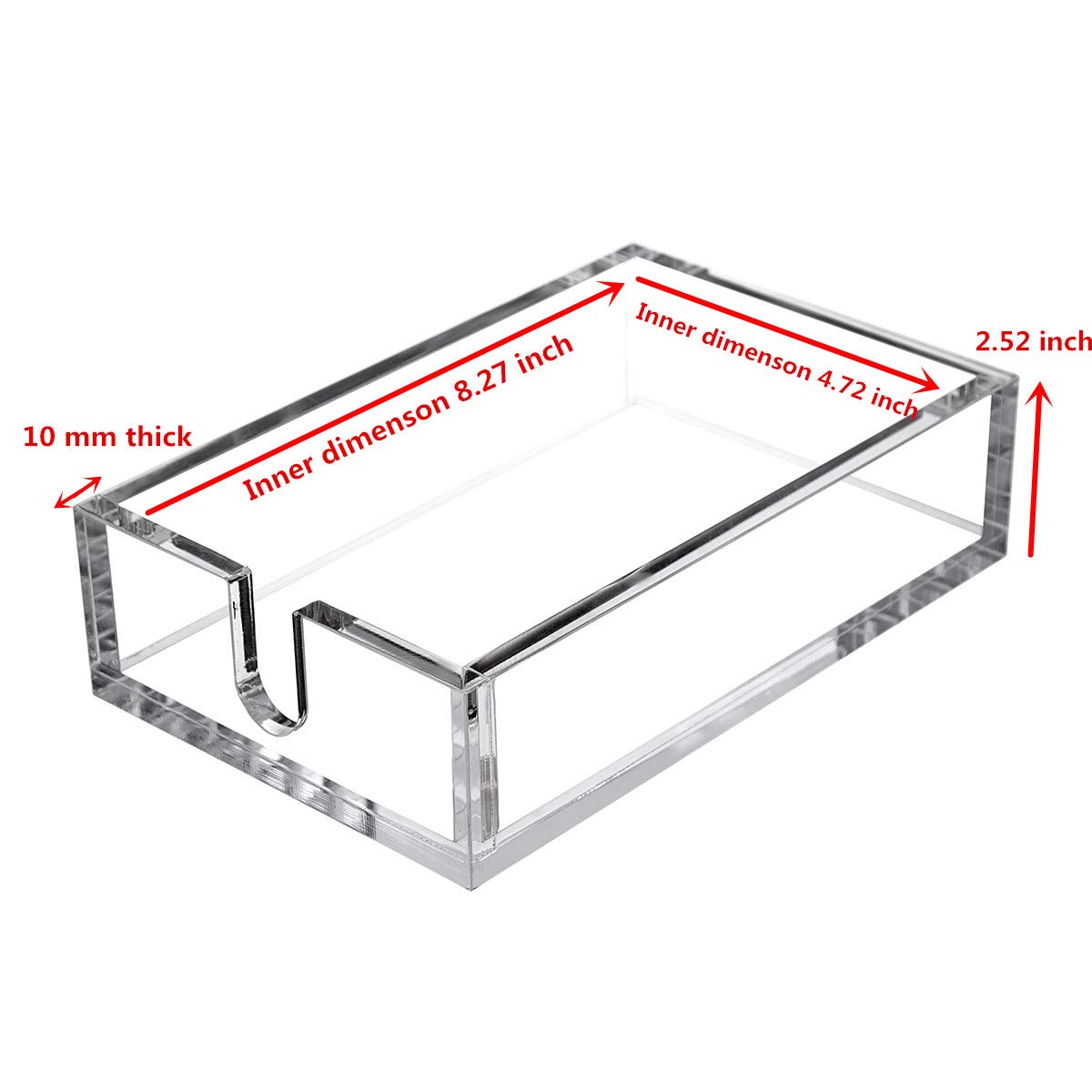 Cy Craft Acrylic Guest Towel Napkin Holder,Clear Bathroom Paper Hand Towels Storage Tray Modern Buffet Napkin Caddy,Fancy Flat N