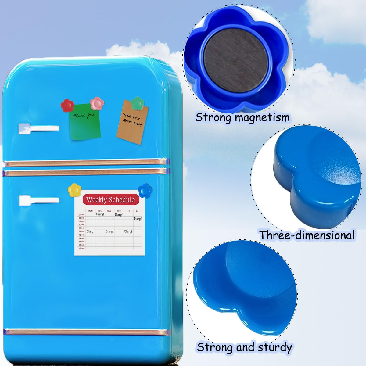 Qualsen Fridge Magnets, Flower Shape Cute Magnets For Fridge Magnet, Refrigerator Magnets, Small Magnets For Whiteboard Magnets