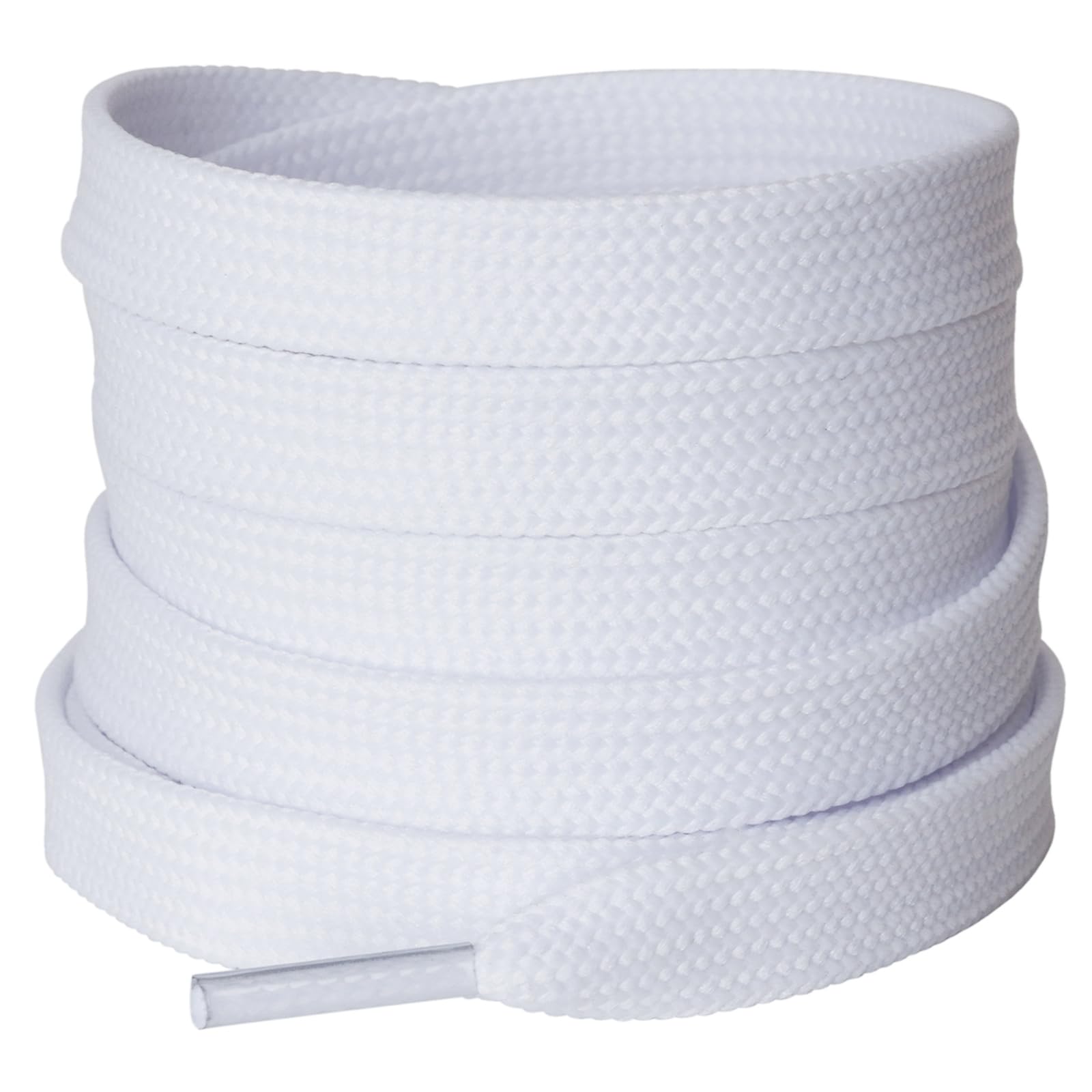 Olukssck 1 Pair Flat Shoe Laces For Sneakers, 25 Wide Athletic Shoelaces Pure White 40 Inch(102Cm)