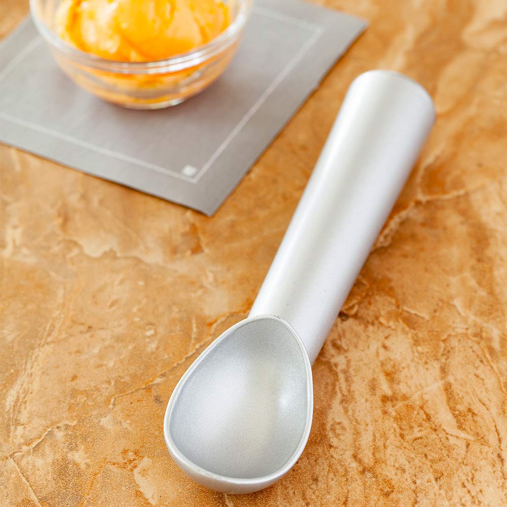Restaurantware Met Lux 1.5 Ounce Ice Cream Scoop 1 Non Stick Commerical Ice Cream Scooper - Freezer-Safe Heavy Duty Silver Alumi