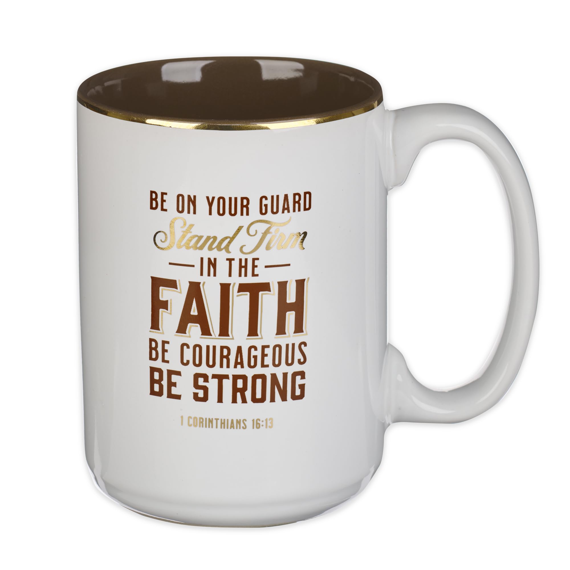 Christian Art Gifts Large Ceramic Scripture Coffee & Tea Mug For Men: Stand Firm In The Faith - 1 Cor. 16:13 Inspirational Bible