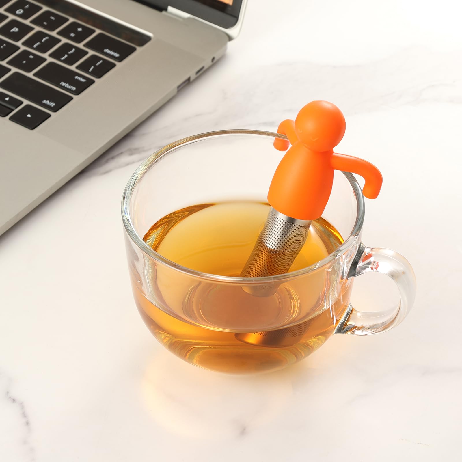Leden Tea Infuser Cute Tea Strainer For Loose Leaf Tea Stainless Steel Fine Mesh Tea Ball Steeper With Silicone Lid For Mug And
