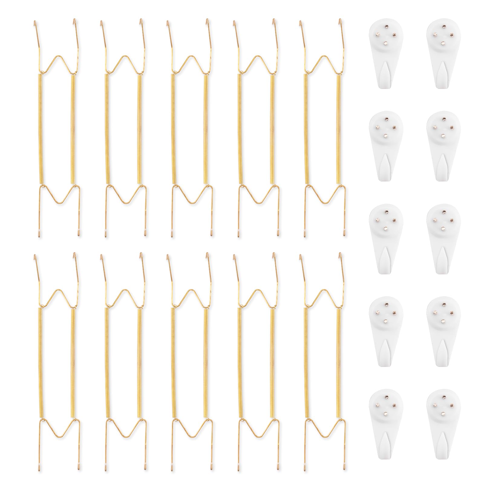 Bilillo 10 Pieces Plate Hangers for The Wall, Suitable for 16-20 inch Art Plate, Stainless Steel Invisible Heavy Duty Wire Plate