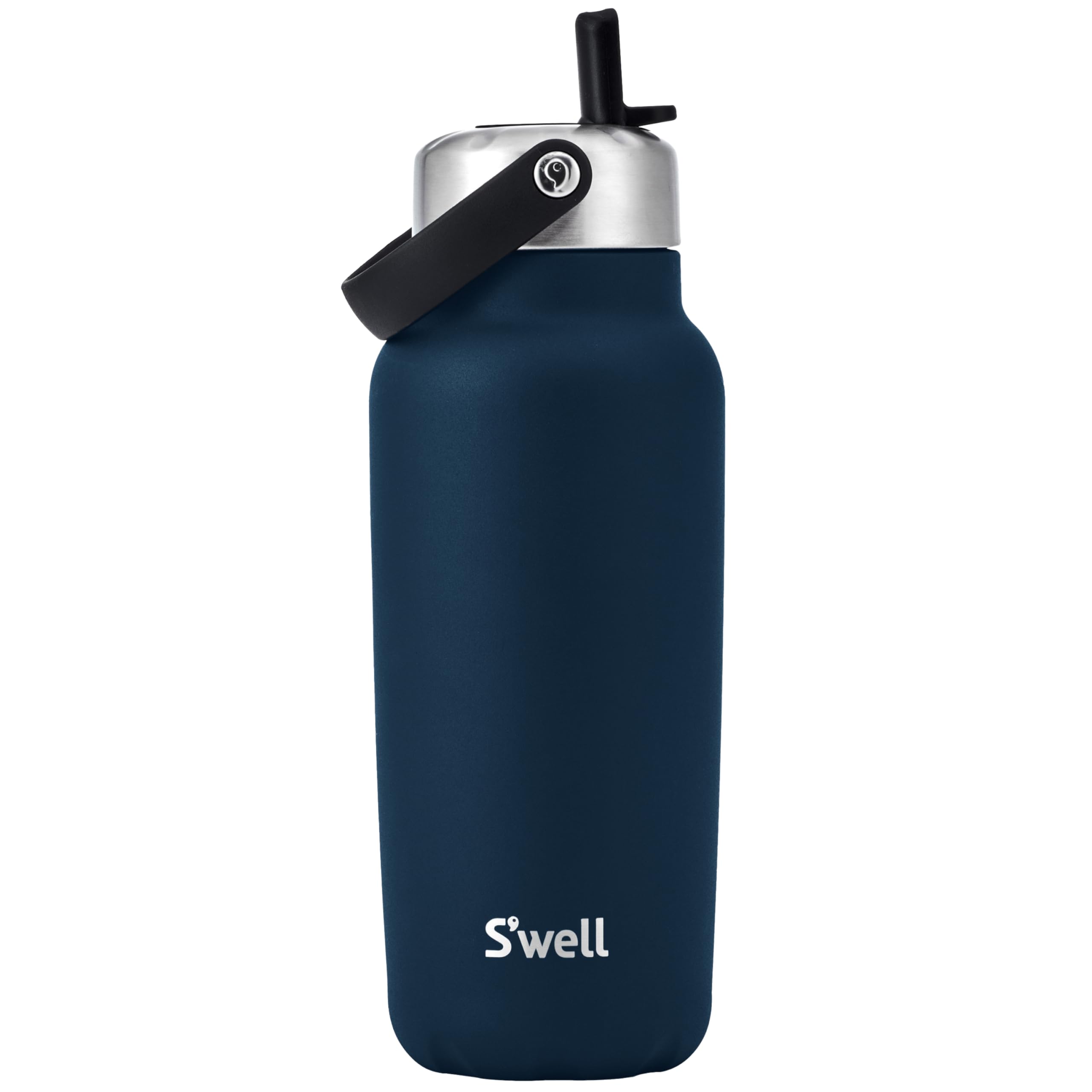 Swell Recycled Stainless Steel Explorer with Flip Straw Lid, 32oz, Azurite, Triple Layered Vacuum Insulated Container Keeps Dri