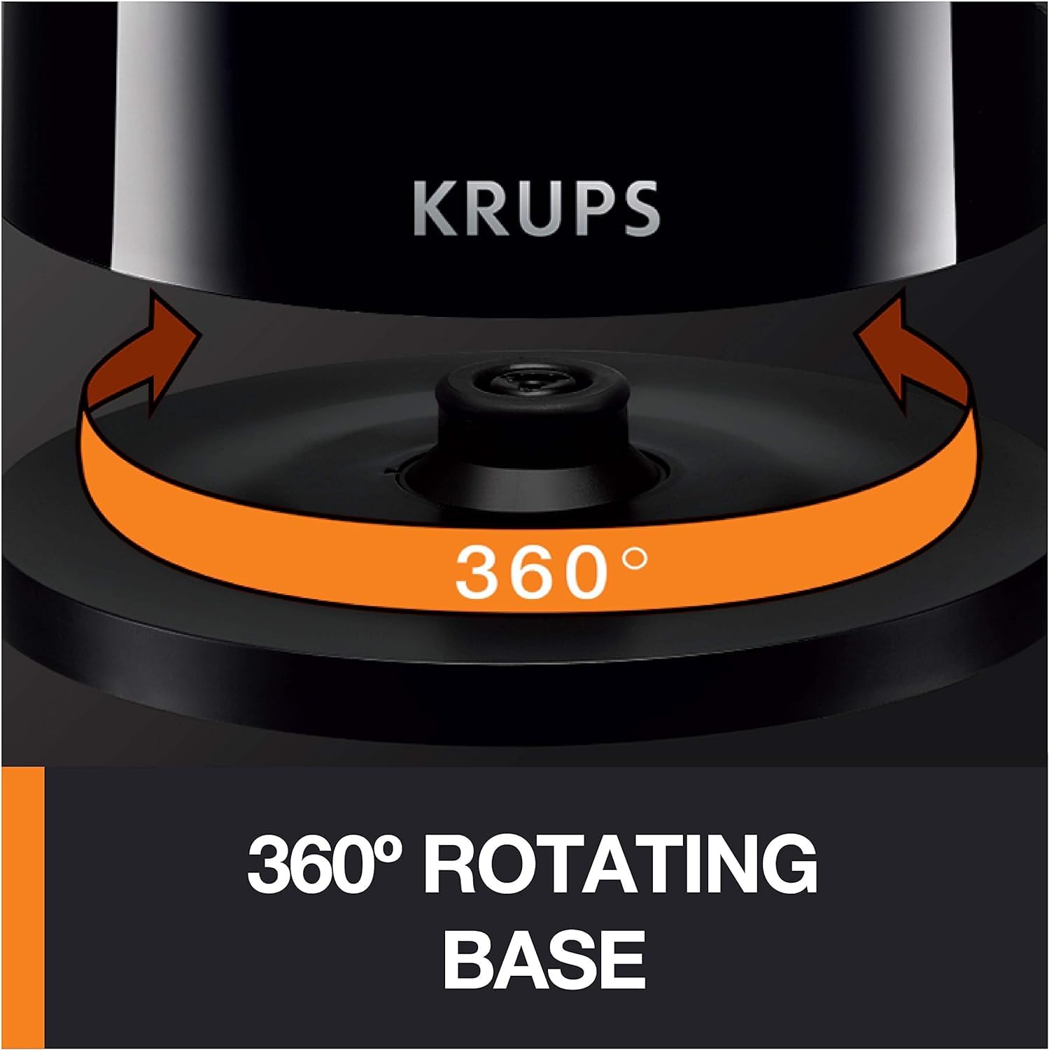 KRUPS 1.5L Electric Kettle, Stainless Steel, Fast Boiling, Auto Off, Cordless, Black, Model BW260850