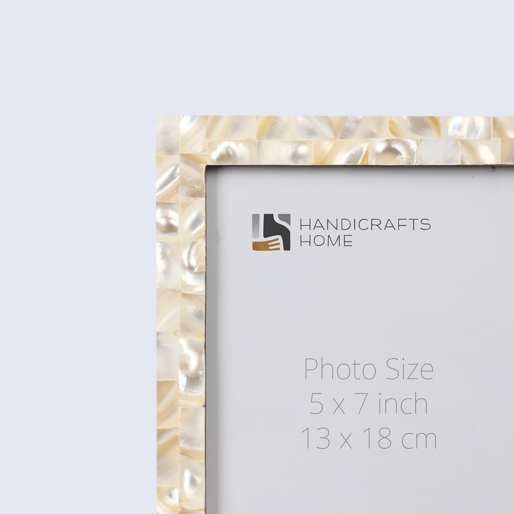 Handicrafts Home 5x7 Picture Frames Pack of 2 - Mother of Pearl Collection Handcrafted Photo Frames, Perfect for Wall & Tabletop