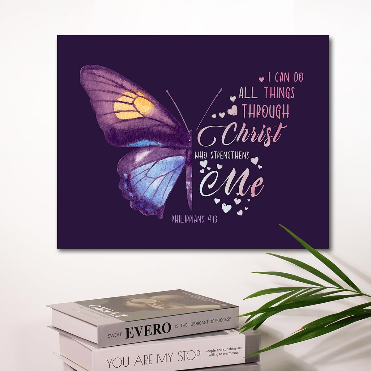 Inspirational Christian Wall Decor,I Can Do All Things Through Christ Who Strengthens Me Philippians 4:13 Bible Verses Canvas Po
