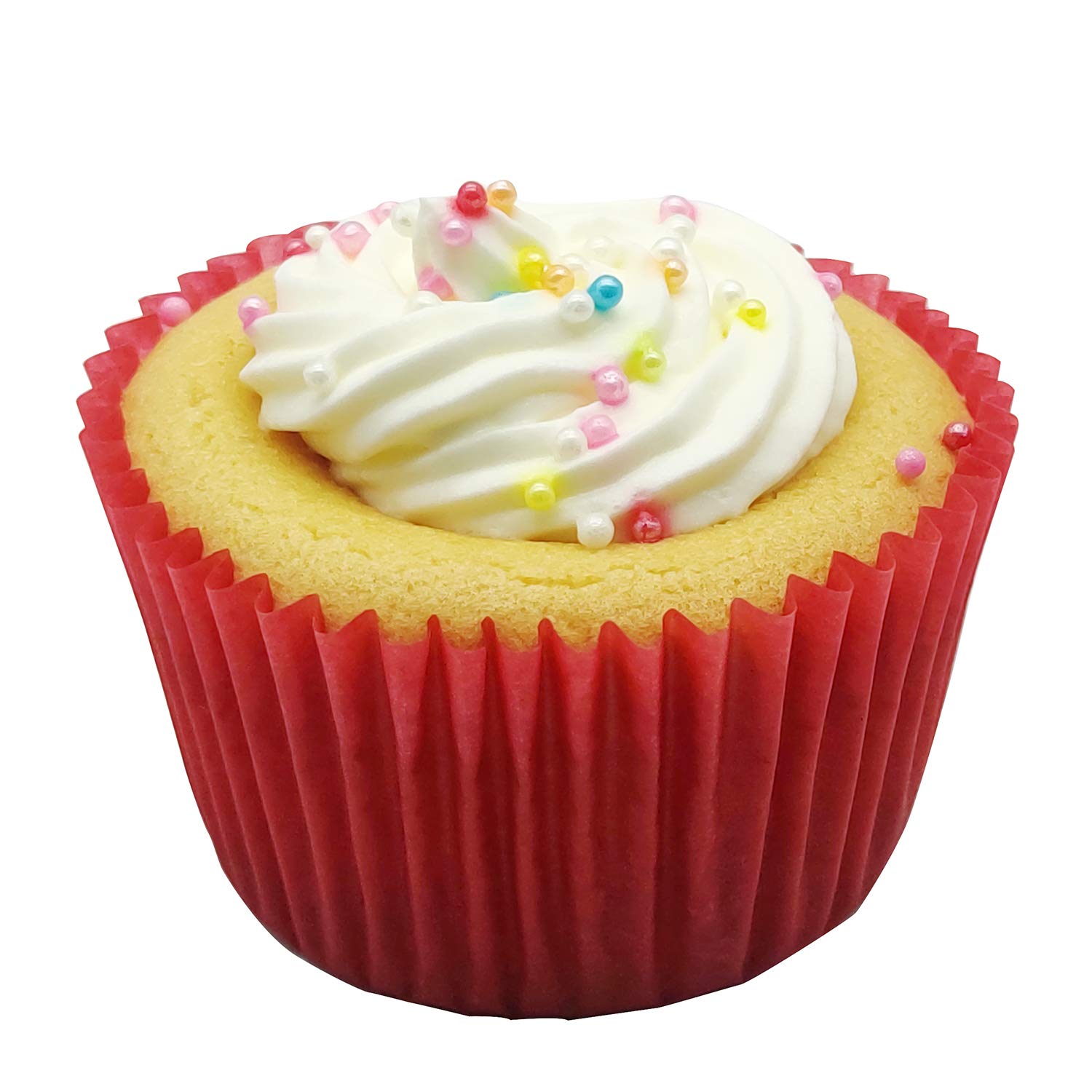 Mombake Premium Red Greaseproof Cupcake Liners Muffin Paper Baking Cups Standard Size, 200-Count